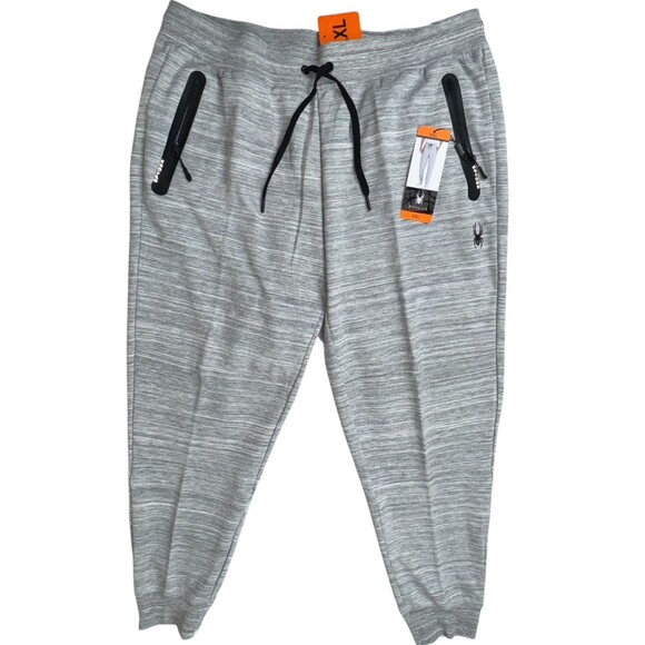 Spyder Mens XXL 2XL Gray Jogger Sweatpant Tapered Active Reflective 1437826 New - Picture 2 of 9
